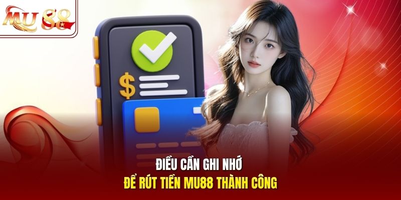 Điều cần ghi nhớ để rút tiền mu88 thành công